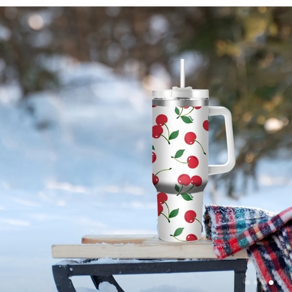 Cherry Print Insulated Tumbler..Price Is Firm - Picture 4 of 5